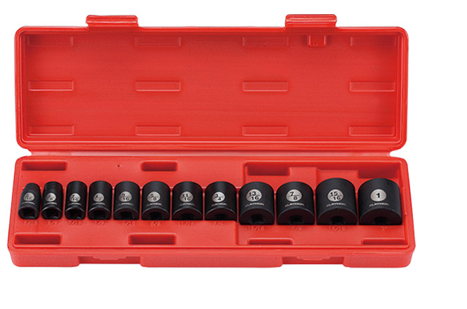 38dr impact socket set 12pcs sae